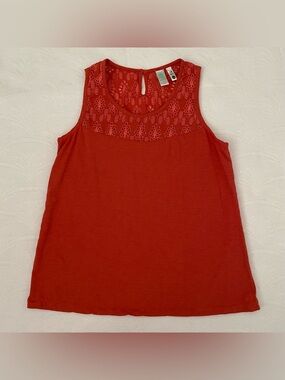 Aventura Sleeveless Top Blouse Small Organic Cotton Lightweight Eyelet READ